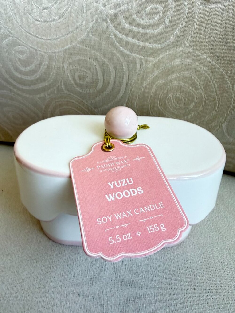 NWT PADDYWAX YUZU WOODS SOY WAX CANDLE 5.5 OZ CERAMIC JAR W LID